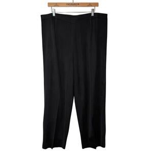 Exclusively Misook Women's Acrylic Knit Pull-On Straight Leg Pant Black Size 3X